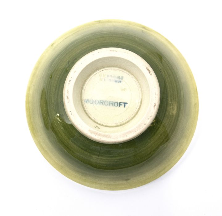 A pair of Moorcroft 'Spring Flower' small footed bowls designed by Walter Moorcroft on light green - Image 5 of 5