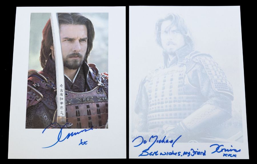 TOM CRUISE Actor - The Last Samurai - 2 x prints send in by vendor to Tom - returned and signed