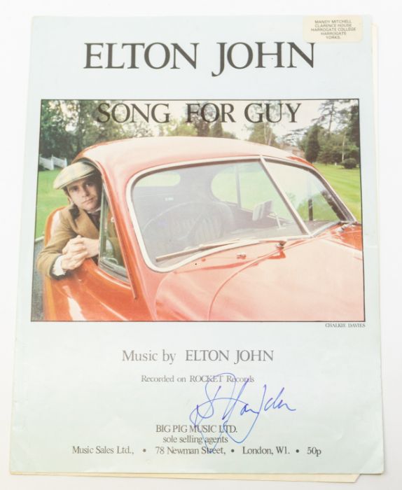 ELTON JOHN - Song for Guy - Original Sheet Music by Music Sales Ltd London - Signed in person /