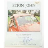 ELTON JOHN - Song for Guy - Original Sheet Music by Music Sales Ltd London - Signed in person /