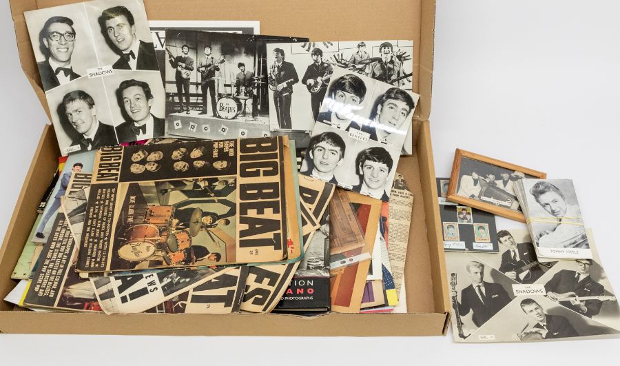 Ephemera including The Beatles - Shadows - Tommy Steele. Including The Beatles fan Club