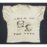 ADAM AND THE ANTS (ADAM ANT Interest) - Personally owned and worn T-Shirt “Plastic Surgery” 1977.