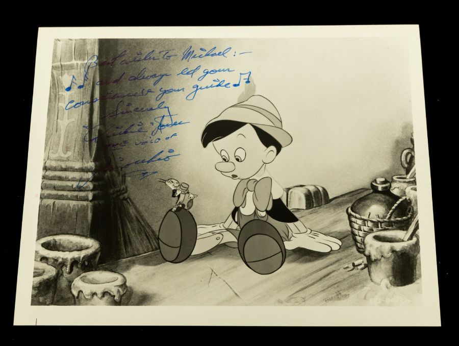 DICKIE JONES - Voice of Pinochio Walt Disney - Personalised signed / autograph items - Including a
