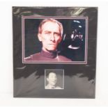 Peter Cushing ( Star Wars ) Signed / Autographed Display with colour picture of Peter Cushing on set