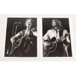 EMMY LOU HARRIS - 2 X original 10 x 8 black and white photographs of Emmy Lou. By Paul Canty L.F.I