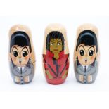 A LOT OF Three Sets of Nesting Dolls 1 x Michael Jackson and 2 x The Beatles - all boxed as new by