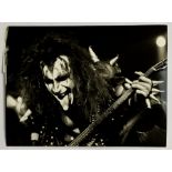 KISS - GENE SIMMONS - ORIGINAL 8 X 6 INCH black and white photograph by S.K.R Photos International