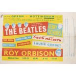 THE BEATLES - Roy Orbison Original 1963 Handbill with Ticket Booking Slip. Thursday 23rd May 1963 at