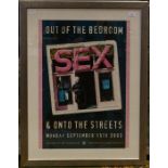 SEX - `Too Fast To Live, Too Young to Die`. Original Record Store / CMYK Lithograph. Framed it