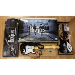 THE BEATLES - XBOX 360 - ROCKBAND System with three guitars. Boxed XBOX with three boxed guitars a