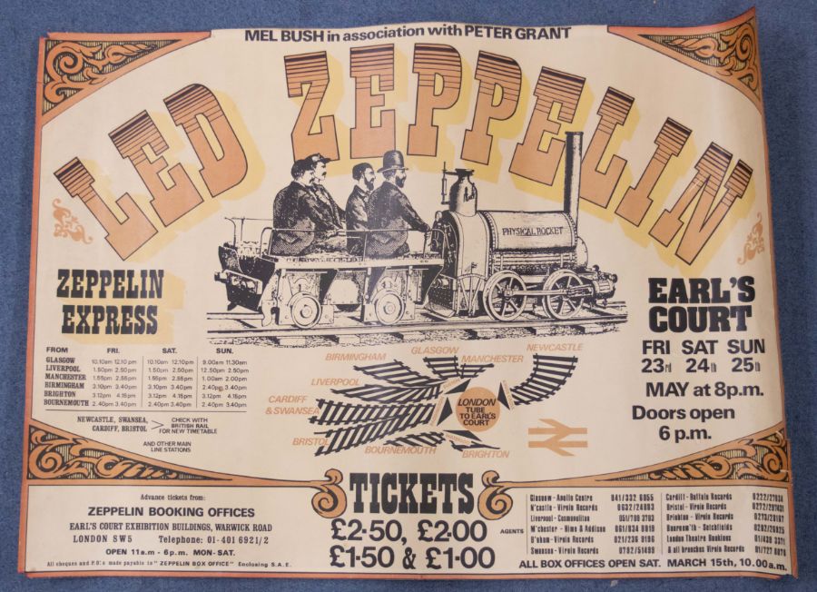 LED ZEPPELIN - Poster - Mel Bush Association with Peter Grant - Earl`s Court Fri / Sat / Sun May