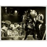 KISS - GENE SIMMONS - ORIGINAL 8 X 6 INCH black and white photograph by S.K.R Photos International