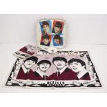 The Beatles - 2 x original Beatles Tea Towels Ireland - one in good condition the other in very good