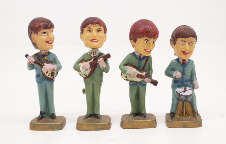 Set of 4 The Beatles Vintage Bobble Head figures - c1960s in good condition Max 10.5 cm high