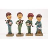 Set of 4 The Beatles Vintage Bobble Head figures - c1960s in good condition Max 10.5 cm high