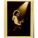 QUEEN - BRIAN MAY - Original sepia tone original 10 x 8 photograph of Brian live on stage in the