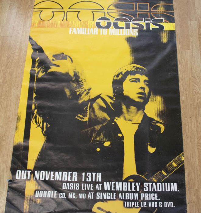 OASIS - Familiar to Millions - 2 x large subway / bus stop posters in good condition - some small