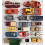 Diecast: A collection of assorted playworn and damaged Corgi, Dinky, and Matchbox vehicles. Ideal