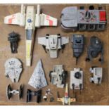 Star Wars: A collection of assorted vintage Star Wars loose vehicles, general condition is played
