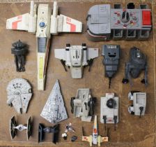 Star Wars: A collection of assorted vintage Star Wars loose vehicles, general condition is played