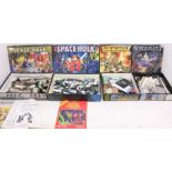 Warhammer: A collection of assorted Warhammer within four boxes, Space Hulk (2), Space Fleet and
