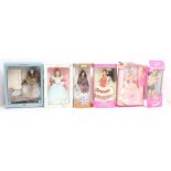 Barbie: A collection of six boxed vintage Barbie dolls including North American, Andalucía,