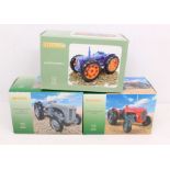 Universal Hobbies: A collection of three boxed Universal Hobbies tractors to comprise: Massey