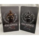 Battlestar Galactica: A pair of boxed Battlestar Galactica Figures, Classic Centurian and Gold