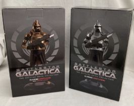 Battlestar Galactica: A pair of boxed Battlestar Galactica Figures, Classic Centurian and Gold