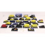 Diecast: A collection of assorted unboxed Michelin diecast vehicles, mostly upon black plastic