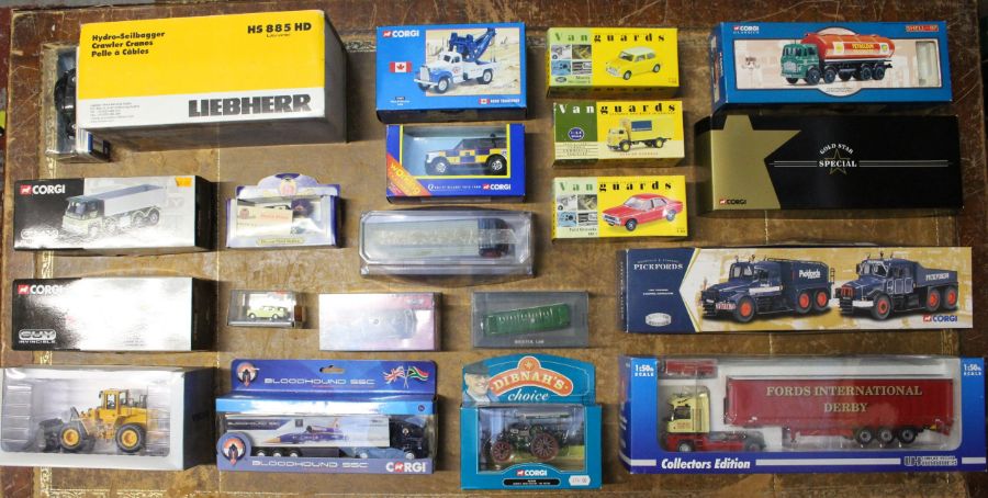 Diecast: A collection of assorted boxed diecast vehicles to include Corgi, Vanguards, and others.