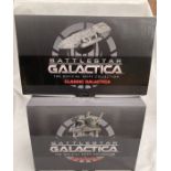 Battlestar Galactica: A pair of boxed Battlestar Galactica ships, Heavy Raptor and Classic
