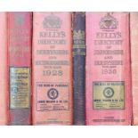 Kelly's Directory. Eleven volumes comprising: Staffordshire, 1900; Derbyshire, 1908; Staffordshire &