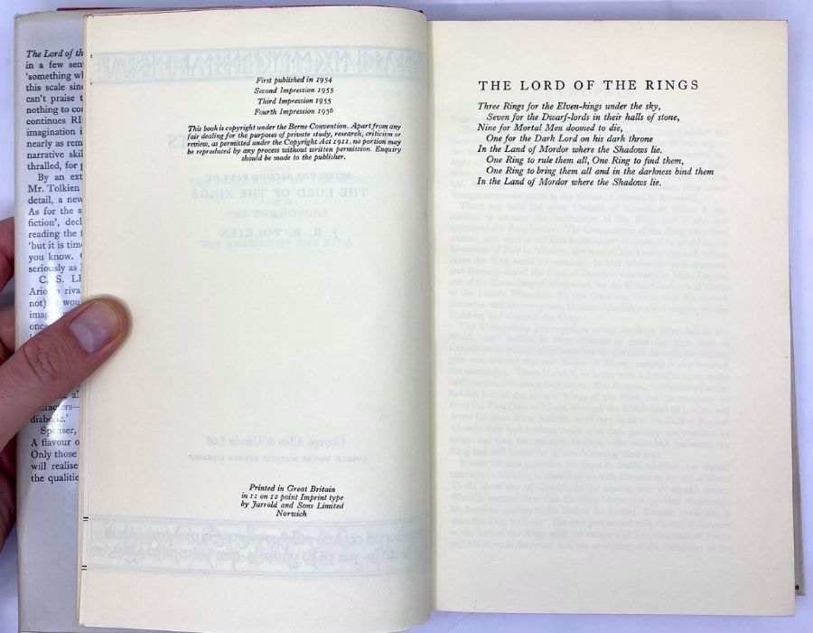 Tolkien, J. R. R. The Lord of the Rings. The Two Towers, fourth impression, London: George Allen & - Image 11 of 19