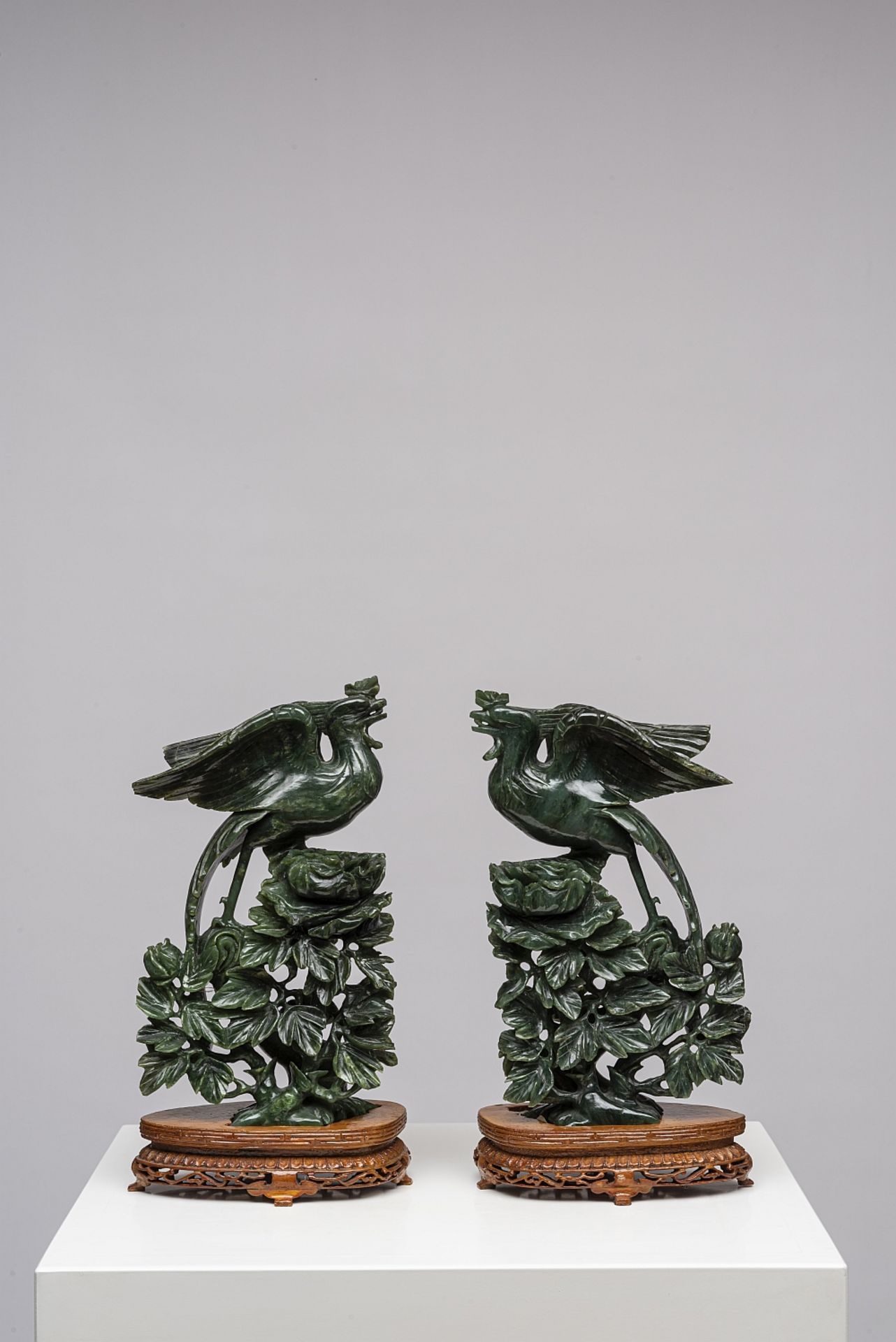 MIRROR PAIR OF CHINESE PHOENIX BIRDS