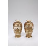 A PAIR OF BALUSTER SATSUMA VASES