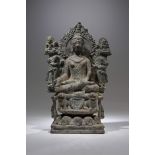 BUDDHA ON LION THRONE