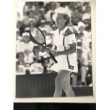 Martina Navratilova iconic press photograph winning Wimbledon 1987. Vintage silver gelatin print