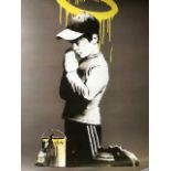 Banksy Poster. Forgive us our Tresspassing. Rolled and in good condition. Approx 55x44cm