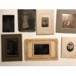 Selection of mainly Ferrotypes. Late 19thC and Early 20thC. Largest approx 7x10cm