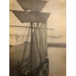 Photograph of rigging on a ship in dock. Plus a distinguished photograph of two children on a