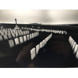 Vintage press photograph of graveyard in N France. By Brian Harris, circa 1980. Approx 21x30cm