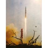 NASA colour photo print. Apollo 8, launch picture Approx 28x36cm