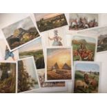 Group of small 19thC prints depicting animals, military, foreign scenes. (20) 13X16 cm