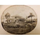 Photographs of the same house, unknown colonial 19thC. Mounted on card. 28X23 CM