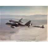 NASA colour printed photo. Space Shuttle Orbiter and 747 carrier aircraft approx 20x23cm