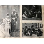 Group of albumen photographs, social history including royal family and a late portrait of Queen