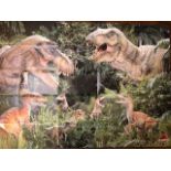 Large poster of Jurassic Park Lost World. Folded but fair condition. Approx A2 FOLDED