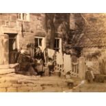 Photographs, 19thC. Social history and Wycliffe scenes. Mounted on card with some scraps and plant