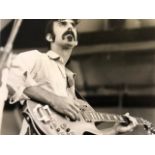 Frank Zappa photograph by David Redfern. Silver gelatin stamp on reverse 20x25 cm